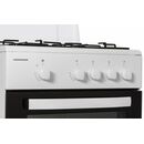 Aragaz gaz heinner hfsc-sme50wh, 50x50cm, 4 arzatoare, suport email, capac metalic, dispozitiv de siguranta plita si cuptor, usa cuptor cu geam dublu, duze gpl incluse, tava si gratar cromat, culoare: alb,  Aragazuri pe gaz | electropc.ro
