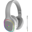 Casti over-ear aqirys lyra, sistem de sunet 3d stero, dual wireless si cu fir, bt cu microfon flexibil, interfata usb 2.0, durata baterie pana la 27h, frecventa 20 hz - 20hz, cu iluminare rgb, albe,  Casti audio | electropc.ro