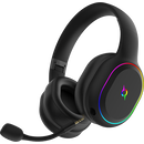 Casti over-ear aqirys lyra, sistem de sunet 3d stero, dual wireless si cu fir, bt cu microfon flexibil, interfata usb 2.0, durata baterie pana la 27h, frecventa 20 hz - 20hz, cu iluminare rgb, negre,  Casti audio | electropc.ro