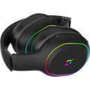 Casti over-ear aqirys lyra, sistem de sunet 3d stero, dual wireless si cu fir, bt cu microfon flexibil, interfata usb 2.0, durata baterie pana la 27h, frecventa 20 hz - 20hz, cu iluminare rgb, negre,  Casti audio | electropc.ro