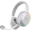 Casti over-ear aqirys lyra, sistem de sunet 3d stero, dual wireless si cu fir, bt cu microfon flexibil, interfata usb 2.0, durata baterie pana la 27h, frecventa 20 hz - 20hz, cu iluminare rgb, albe,  Casti audio | electropc.ro