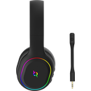 Casti over-ear aqirys lyra, sistem de sunet 3d stero, dual wireless si cu fir, bt cu microfon flexibil, interfata usb 2.0, durata baterie pana la 27h, frecventa 20 hz - 20hz, cu iluminare rgb, negre,  Casti audio | electropc.ro