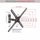 suport tv de perete, barkan bm331, fix, 13"- 65", vesa 400 x 400 mm, suporta pana la 40kg, negru,  TV & Electronice & Gaming | electropc.ro
