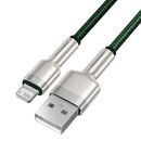 Cablu alimentare si date baseus cafule metal, fast charging data cable pt. smartphone, usb la lightning iphone 2.4a, 2m, verde,  Cabluri periferice | electropc.ro
