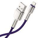 Cablu alimentare si date baseus cafule metal, fast charging data cable pt. smartphone, usb la lightning iphone 2.4a, 2m, violet,  Cabluri periferice | electropc.ro