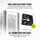Carcasa corsair 7000d airflow full-tower atx pc case — white  maximum gpu length 450 mm maximum psu length 225 mm maximum cpu cooler height 190 mm expansion slots 8 horizontal + 3 vertical case drive bays (x6) 3.5in (x4) 2.5in form factor full tower case ,  Carcase | electropc.ro