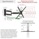 Suport tv plat/curbat de perete cu 2 brate barkan bm464xl, 13"- 65", max 36kg, vesa 400x400, negru,  TV & Electronice & Gaming | electropc.ro