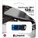Memorie usb flash drive kingston 128gb data traveler 80, usb-c 3.2,  Memorii USB | electropc.ro
