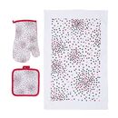 "set bucatarie format din 3 piese dots  setul contine :  1 prosop de bucatarie 38x63 cm,65gr/buc 1 manusa de bucatarie 17x27 cm 1 suport oala 18x18 cm material:100% bumbac ",  Prosoape Bucatarie | electropc.ro