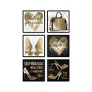 Set 6 tablouri decorative gold heart,  Tablouri | electropc.ro