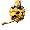 Casti cu micr . spacer gaming, cu fir, 2x jack 3.5mm, usb pentru iluminare, driver 40mm, microfon pe brat, control volum pe casca, reglabile, 2m, camo verde,  Casti audio | electropc.ro
