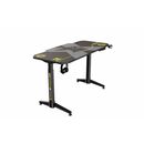 Birou gaming serioux eradiance, cu reglaj electric pe inaltime, inaltime ajustabila: 720 - 1230mm, material otel carbon laminat,  grosime 1.5mm, blat mdf invelit in fibra de carbon, dimensiuni blat: 1400*660*18mm, mousepad pe intreaga suprafata a blatului,  Birouri gaming | electropc.ro