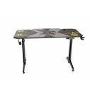 Birou gaming serioux eradiance, cu reglaj electric pe inaltime, inaltime ajustabila: 720 - 1230mm, material otel carbon laminat,  grosime 1.5mm, blat mdf invelit in fibra de carbon, dimensiuni blat: 1400*660*18mm, mousepad pe intreaga suprafata a blatului,  Birouri gaming | electropc.ro