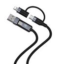 Cablu 4in1 tellur 3a, 2xtype-c, lightning, usb, 1m, negru,  Cabluri periferice | electropc.ro
