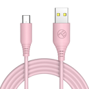 Cablu silicon tellur usb to type-c, 3a, 1m, roz,  Cabluri periferice | electropc.ro