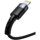 Cablu tellur lightning cu led, nailon, 2m, negru,  Cabluri periferice | electropc.ro