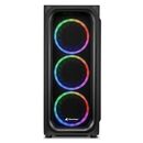Carcasa sharkoon tk5m rgb, 7 sloturi expansiune, tempered glass, 3x ventilatoare 120mm preinstalate, compatibil mini-itx / micro-atx / atx,  Carcase | electropc.ro