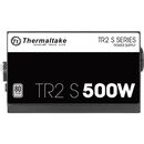 Sursa thermaltake tr2 s 500w, certificata 80 plus, eficienta 86%, single rail (35a), ventilator silentios de 120mm cu control termic automat, 2x 6+2pin pcie, 5x sata, 4x molex, 1x floppy, 1x 4+4pin eps12v, scp/ovp/opp, active pfc, dimensiuni: 86mm x 150mm,  Surse PC | electropc.ro