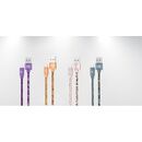 Tellur graffiti usb to type-c cable, 3a, 1m, purple,  Cabluri periferice | electropc.ro