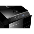 Carcasa inaza x-blade neagra, spcc steel atx mid tower, fara sursa (tip atx, montata jos), interior vopsit negru, 1x 5.2” (intern),2x2.5” (intern), 2x 3.5” (intern), fata – 1x 120mm led frgb fans (inclus), spate – 1x 120mm led frgb fan (inclus), tavan – 2,  Carcase | electropc.ro