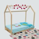 Pat casuta, natur, 140x70,  Mobilier camera copii | electropc.ro