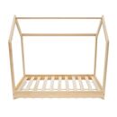 Pat casuta, natur, 140x70,  Mobilier camera copii | electropc.ro