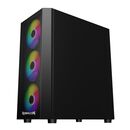 Carcasa redragon skyfire neagra, secc steel atx mid tower, fara sursa (tip atx, montata jos), interior vopsit negru, 2x3.5”(intern), 2x2.5” (intern), design tool-less, fata – 3x 120mm rgb fans (inclus) / 3x 140mm fan (optional), spate – 1x 120mm argb fan(,  Carcase | electropc.ro