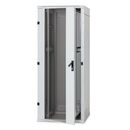 Rack de podea 19 triton 18u 600x600mm usa fata sticla panouri laterale/spate detasabile sectiuni pentru ventilatie activa, sectiuni acces cabluri sus/jos/spate, ip20 negru,  Cabinete metalice | electropc.ro