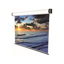 Ecran de proiecte electric, cu prindere in tavan/perete sopar professional, format 1:1, suprafata de proiectie 300x300 cm, diagonala 167 cm, unghi de vizionare 150°, tip panza alba (fata) neagra (spate), din aluminiu, motor silentios,  Videoproiectoare | electropc.ro