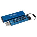 Usb flash drive kingston 8gb ironkey keypad 200, usb 3.2 gen1, fips 140-3 lvl 3 (pending) aes-256 encrypted,  Memorii USB | electropc.ro