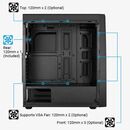 Carcasa aerocool bolt neagra, spcc steel atx mid tower, fara sursa (tip atx, montata jos), interior vopsit negru, 2x3.5" (intern), 2x2.5" (intern), fata – 3x 120mm fans (optional), spate – 1x 120mm fan (inclus), tavan – 2x 120mm fans (optional), podea – 2,  Carcase | electropc.ro