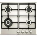 Plita cu gaz incorporabila beko hiaw64225sx, 4 arzatoare, suprafata inox, panou butoane frontal, supapa de siguranta la stingerea flacarii, suporturi stabile din fonta pentru pentru vasele de gatit, autoaprindere integrata în buton, high-efficiency™ gas b,  Incorporabile | electropc.ro