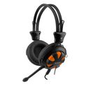 Casti cu microfon a4tech hs-28-3, portocaliu/negru,  Casti audio | electropc.ro