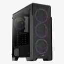 Carcasa aerocool ore saturn iluminare frgb neagra, spcc steel atx mid tower, fara sursa (tip atx, montata jos), interior vopsitnegru, 2x3.5” (compatibile si cu 2 x 2.5″ intern), 5x2.5” (3 x 2.5” sau 2 x 2.5”/3.5” intern), fata – 3x 120mm led fixed rgb fan,  Carcase | electropc.ro