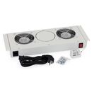 Panou ventilatie triton pentru rackuri tip rua si rba,19, 2 ventilatoare 230v/60w cu termostat bimetalic, flux axial, gri,  Cabinete metalice | electropc.ro