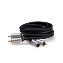 Cablu audio serioux premium gold, 2 porturi rca tata - 2 porturi rca tata, conductori 99.99% cupru fara oxigen, mufe din metal aliaj zinc, conectori auriti 24k, dublu ecranat, 3m, negru,  Conectica | electropc.ro