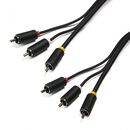 Cablu audio-video serioux, 3 porturi rca tata - 3 porturi rca tata, conductori 99.99% cupru fara oxigen, 5m, negru,  Conectica | electropc.ro