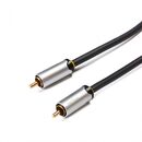 Cablu audio-video serioux premium gold, rca tata - rca tata, conductori 99.99% cupru fara oxigen, mufe din metal aliaj zinc, conectori auriti 24k, dublu ecranat, discuri magnetice, 1.5m, negru,  Conectica | electropc.ro