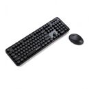 Kit tastatura + mouse serioux retro dark 9900bk, wireless 2.4ghz, us layout, multimedia, mouse optic 800-1600dpi, usb, nano receiver, negru,  Kit mouse tastatura | electropc.ro