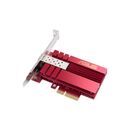Asus 10g pcie network adapter; sfp+ port for optical fiber transmission and dac cable, hyper-fast 10gbps, built-in cooling,  built-in qos technology, direct-attach copper (dac)– with spf+ cage.,  Placi de retea | electropc.ro