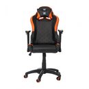 Scaun gaming x by serioux, kids, ajustabil, piele sintetica, piston pe gaz clasa 2, manere reglabile, baza stea cu 5 picioare, greutate maxima admisa 100kg, perna detasabila, negru/portocaliu,  Scaune gaming | electropc.ro
