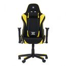 Scaun gaming x by serioux, torin, ajustabil, material textil, piston pe gaz, manere reglabile, baza stea cu 5 picioare, greutate maxima admisa150kg, perne detasabile, negru si galben,  Scaune gaming | electropc.ro