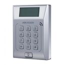 Cititor standalone cu tastatura si card proximitate hkvision ds-k1t802m, suporta cartele mifae, capacitate 3000 carduri si 10000 evenimente, autentificare: card, card si  parola,display 128x64, exit button × 1, door sensor × 1, doorbell × 1, e-lock output,  Centrale control acces | electropc.ro