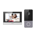 Kit videointercom ip hikvision ds-kis603-p(c) flash 32 mb,memorie ram 256mb,indoor station: supports live view of up to 16 ip cameras,7-inch touch screen, user friendly interface, plug ＆ play,receives video call and unlocks on mobile app anywhere, any tim,  Video | electropc.ro