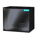 Cabiner space 19" 9u, fixare pe perete, dezasamblat, 448x515x400, usa sticla cu blocare, otel 1.5mm, greutate maxima 100kg, negru,  Cabinete metalice | electropc.ro