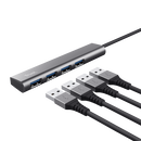 Hub usb trust halyx, usb-a la 4 x usb-a 3.2 gen 1, dimensiune cablu 10cm, din aluminiu, argintiu,  Hub-uri USB | electropc.ro