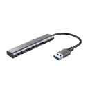 Hub usb trust halyx, usb-a la 4 x usb-a 3.2 gen 1, dimensiune cablu 10cm, din aluminiu, argintiu,  Hub-uri USB | electropc.ro