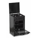 Aragaz gaz heinner hfsc-sme50bk, 50x50cm, 4 arzatoare, suport email, capac metalic, dispozitiv de siguranta plita si cuptor, usa cuptor cu geam dublu, duze gpl incluse, tava si gratar cromat, culoare: negru,  Aragazuri pe gaz | electropc.ro