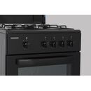 Aragaz gaz heinner hfsc-sme50bk, 50x50cm, 4 arzatoare, suport email, capac metalic, dispozitiv de siguranta plita si cuptor, usa cuptor cu geam dublu, duze gpl incluse, tava si gratar cromat, culoare: negru,  Aragazuri pe gaz | electropc.ro