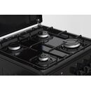 Aragaz gaz heinner hfsc-sme50bk, 50x50cm, 4 arzatoare, suport email, capac metalic, dispozitiv de siguranta plita si cuptor, usa cuptor cu geam dublu, duze gpl incluse, tava si gratar cromat, culoare: negru,  Aragazuri pe gaz | electropc.ro